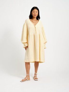 Eliza Faulker Heather Dress : Butter Yellow, Small